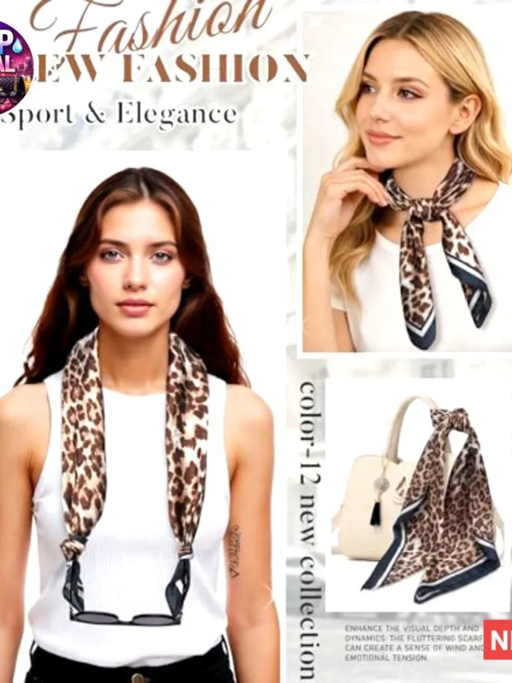 Silk-Like Polyester Satin Scarf for Hair Care and Fashion Wrap